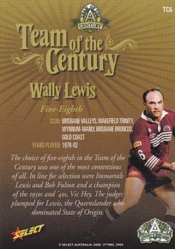 2008 NRL Centenary - Promotional Cards #TC06 Wally Lewis Back